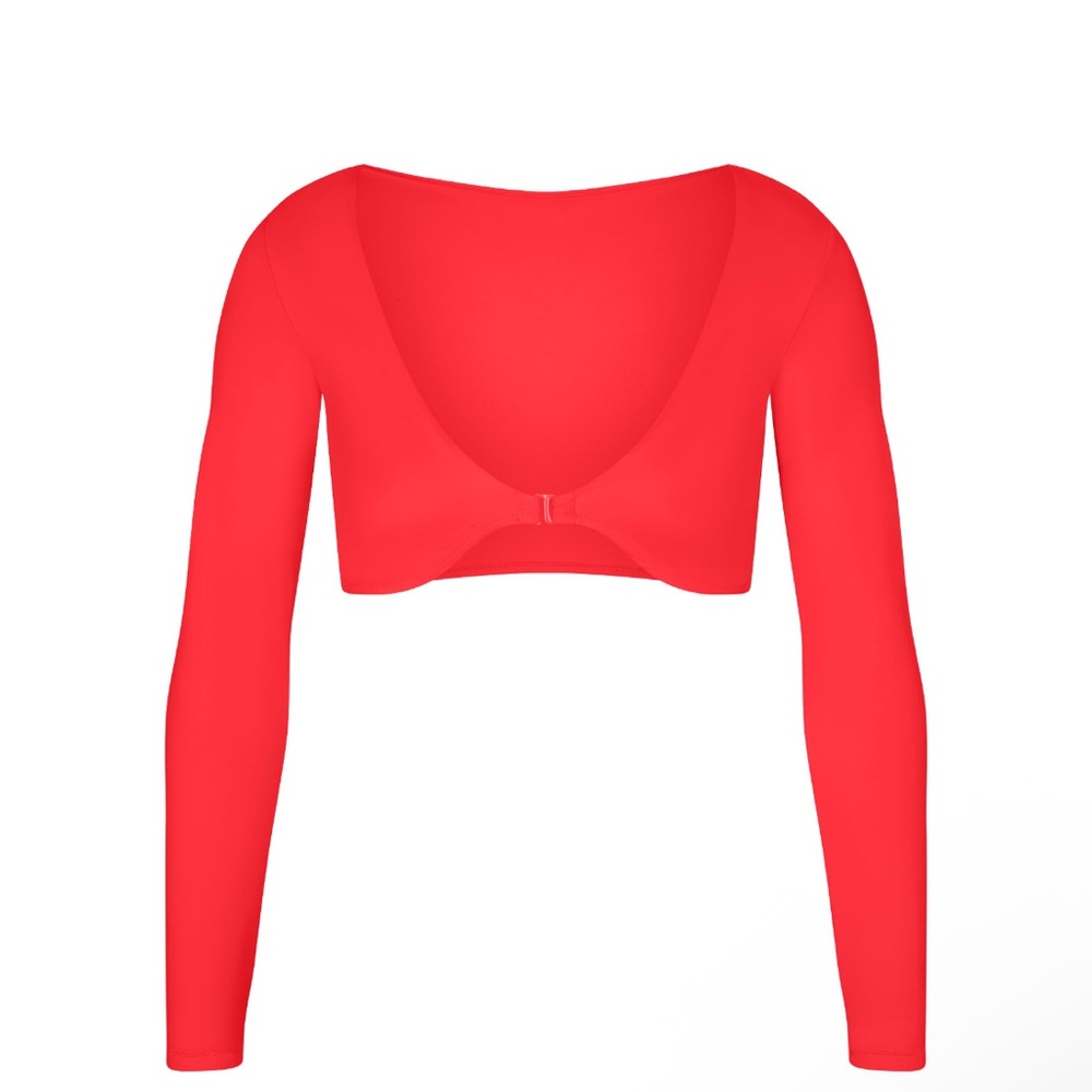 SKIMS Vibrant Red Long Sleeve Swim Top - Picture 2 of 4